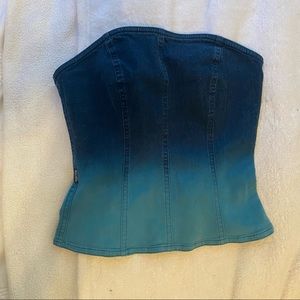 MOSCHINO VINTAGE DENIM CORSET 
OMBRÉ EFFECT FROM EARLY 2000s
